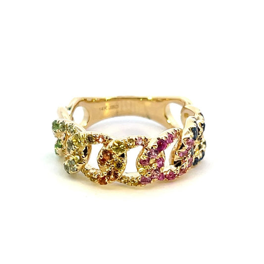 Diamond N Color Cuban Ring