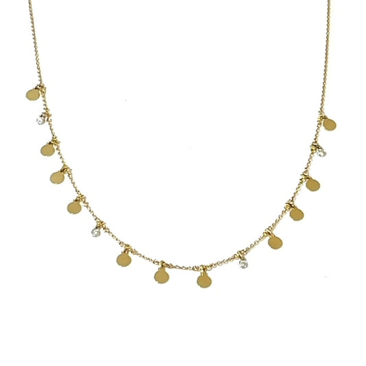 Perfect Stacking Gold Round Disc Necklace