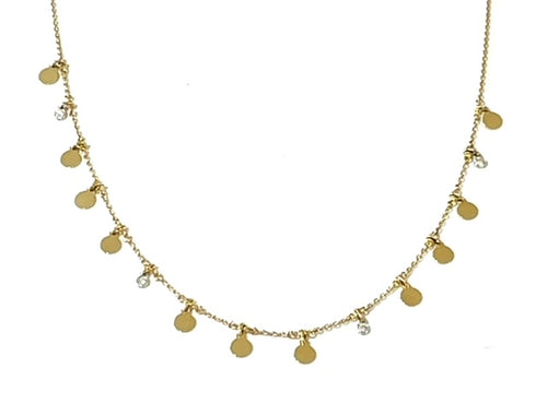 Perfect Stacking Gold Round Disc Necklace