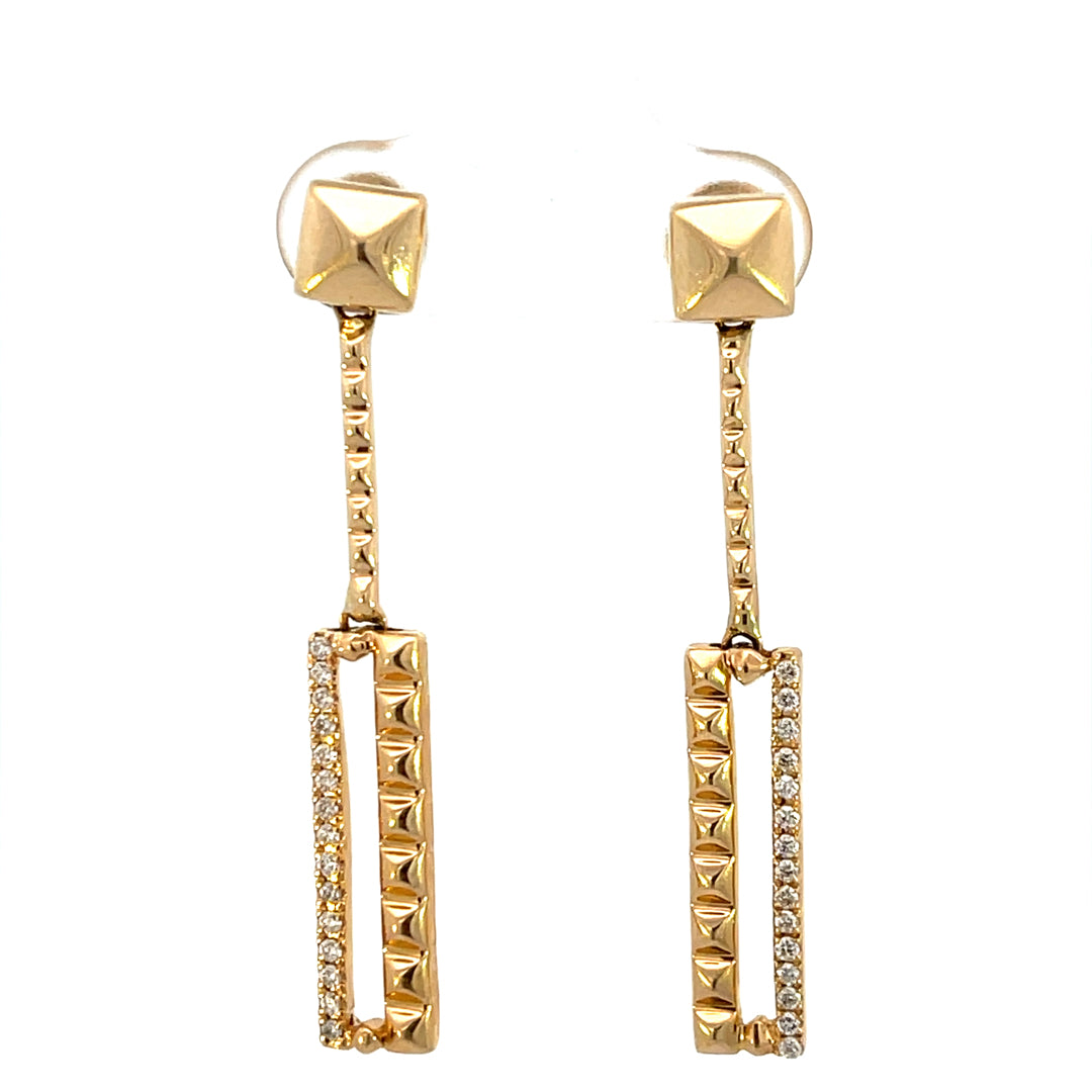 14KYG Gold Rectangular DRop Earrings