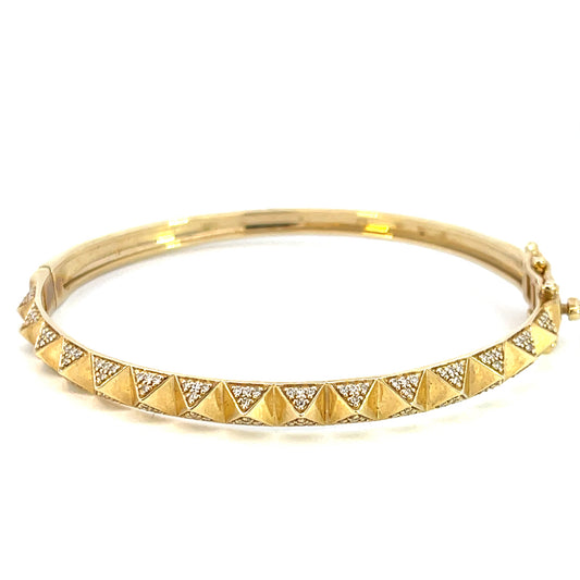 14KYG Diamond Pyramid Bangle