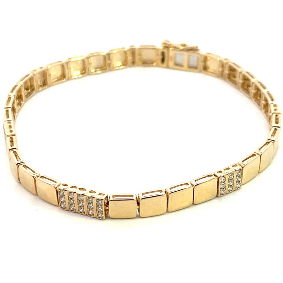 Italian Diamond N Gold Bracelet