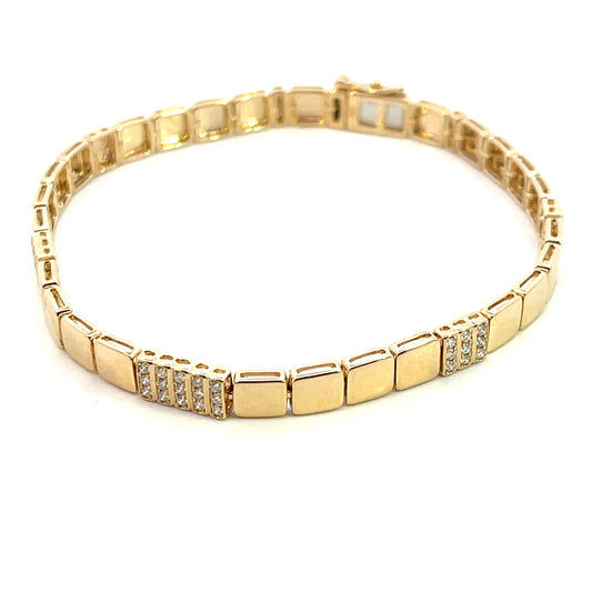 Italian Diamond N Gold Bracelet