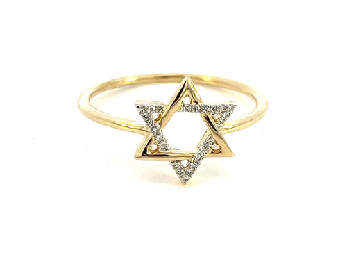 14KYG STAR OF DAVID DIAMOND RING