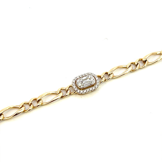 14KYG Baguette Diamond Danty Bracelet