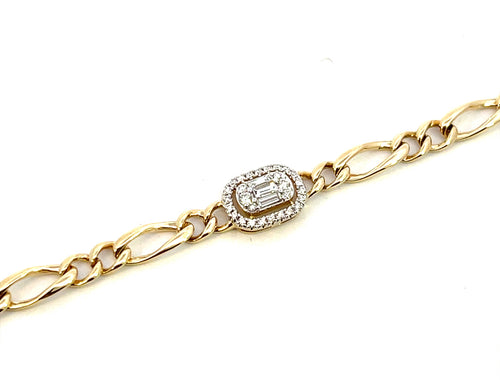 14KYG Baguette Diamond Danty Bracelet