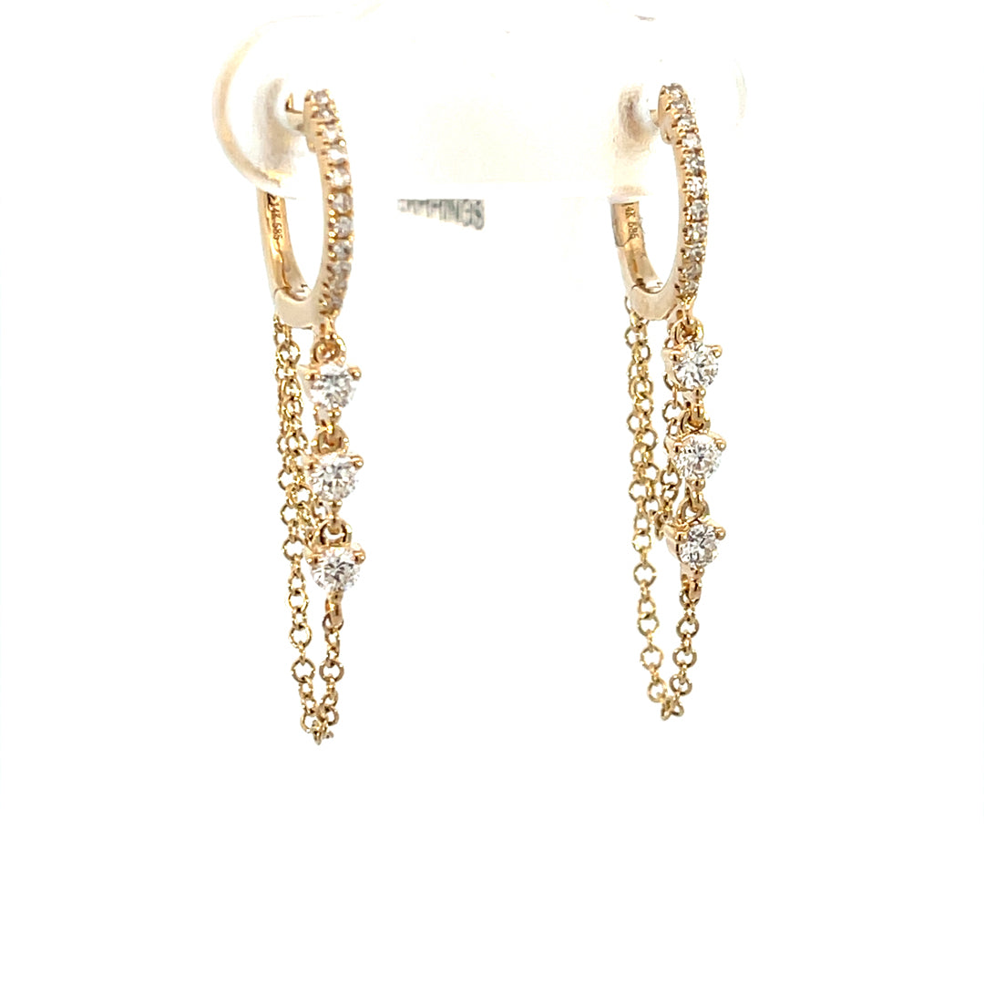 14KYG Diamond Danty Gold Earrings