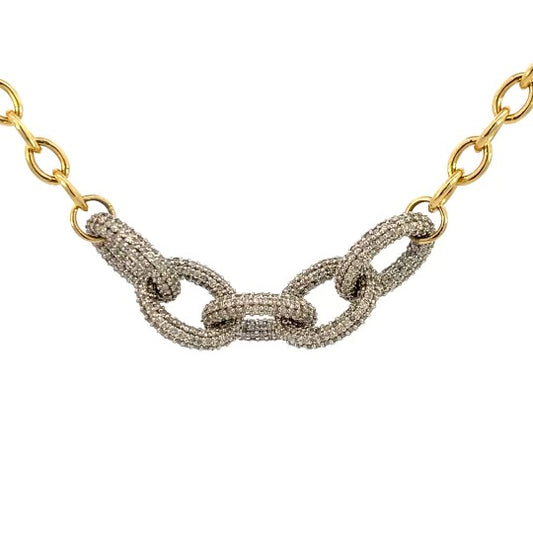 Interlocking Pave Diamond Necklace