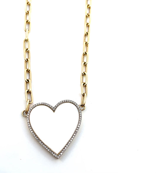 Mother Of Pearl Heart Necklace