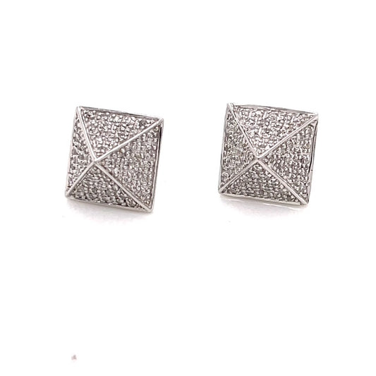 14KWG 0.24CTW EARRINGS PYRAMID