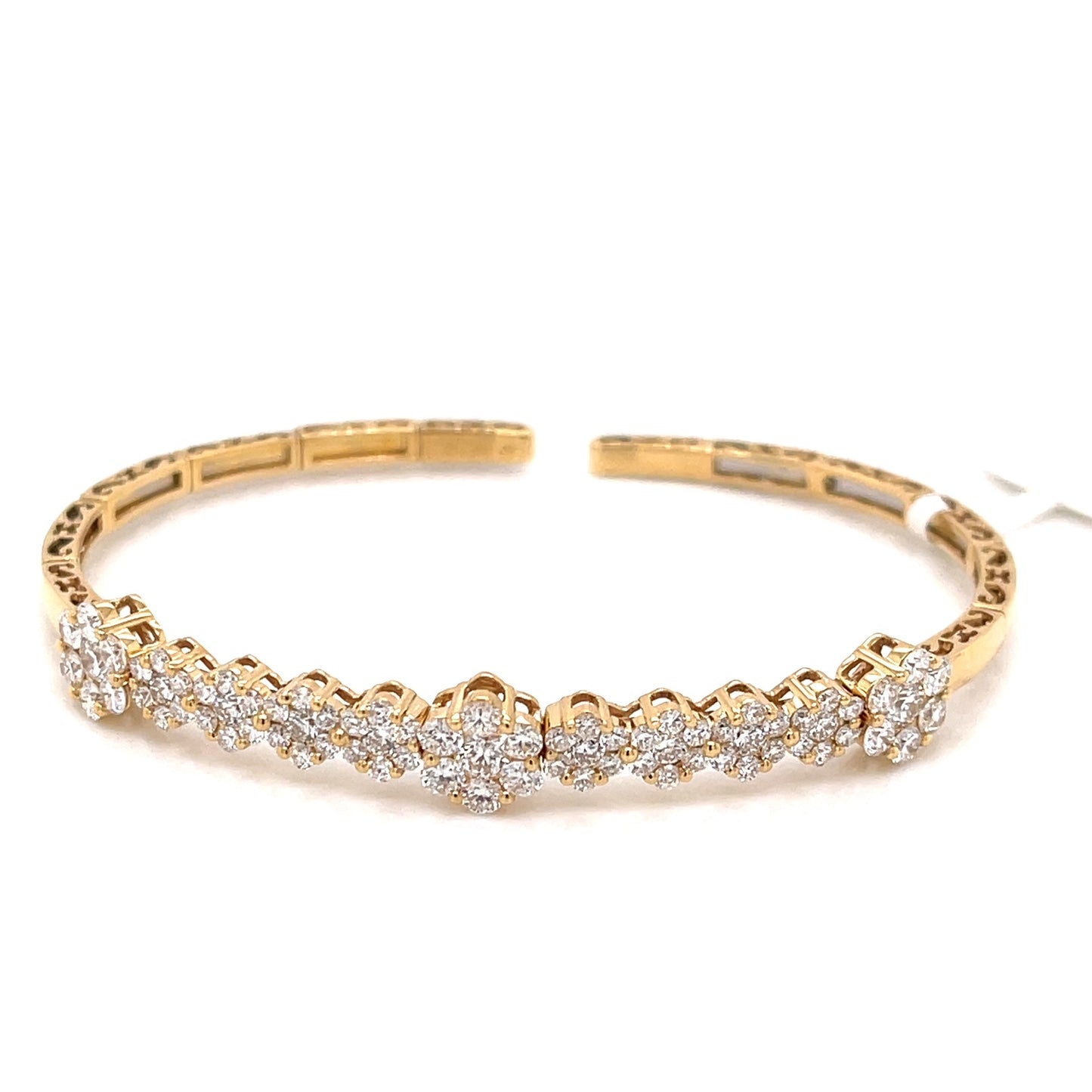 Yellow Gold Diamond FlowerBangle