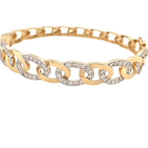 Link Diamond N Gold Bangle