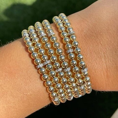 gold filled bead bracelet