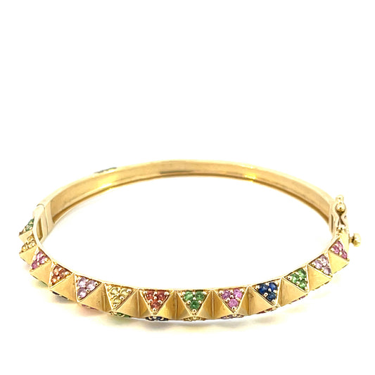 Multi Sapphire Pyramid Bangle