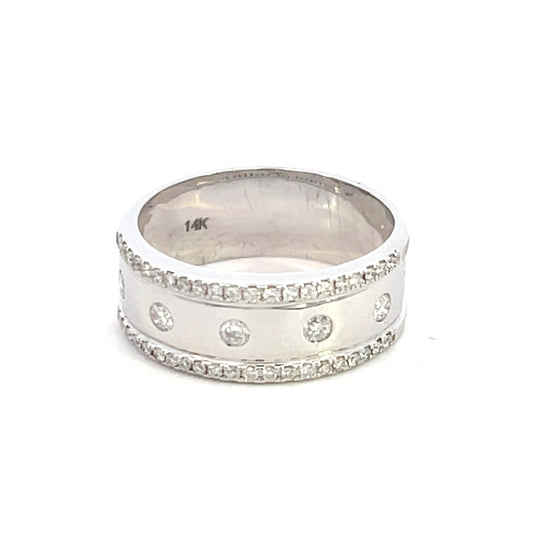 White Gold and Diamond Fashion Band