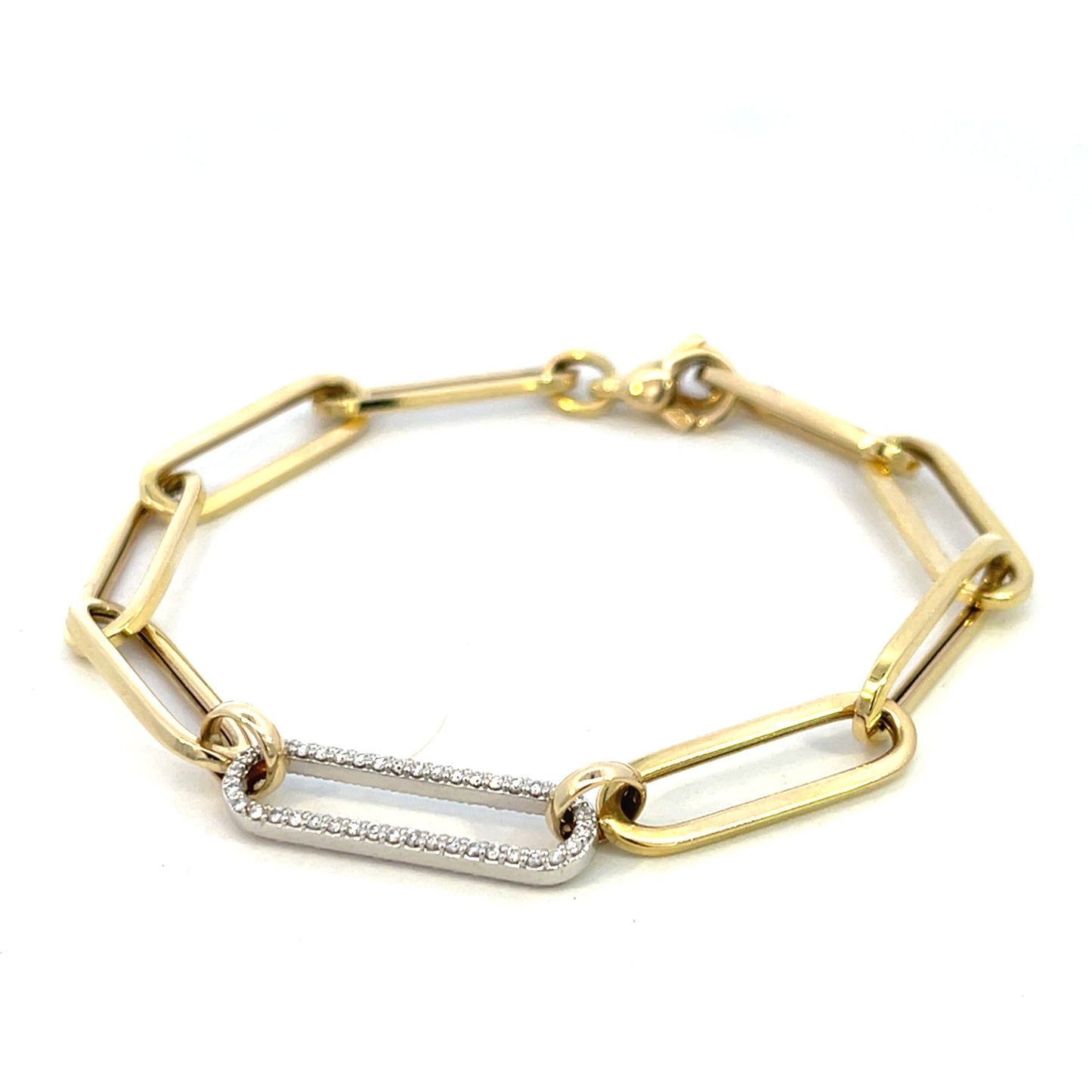 PaperClip Diamond Link Bracelet