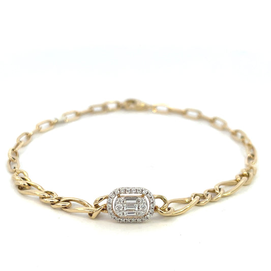 14KYG Baguette Diamond Danty Bracelet