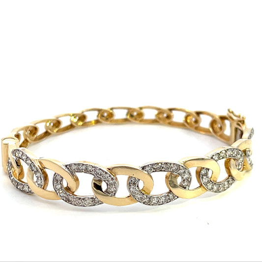 Link Diamond N Gold Bangle