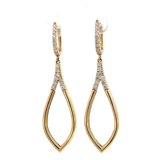 Yellow Gold Diamond Drop Earrings