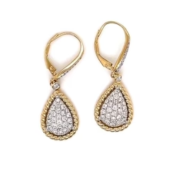 Teardrop diamonds with leverbacks earrings