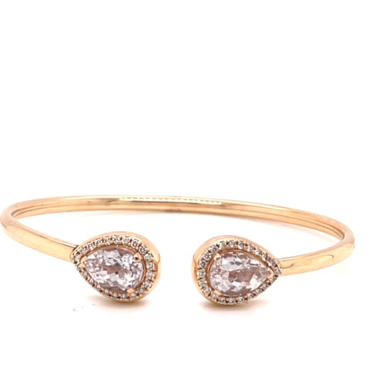 Morganite Gold Bangle