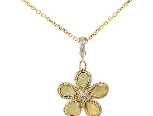 Flower Pendant Charm on a Gold Chain Necklace