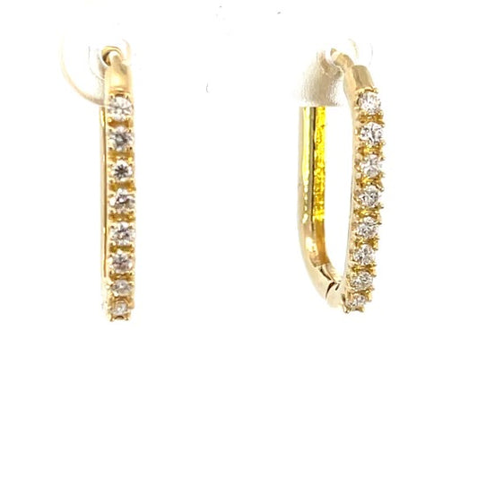 14kYG Diamond N  Gold Square Earrings