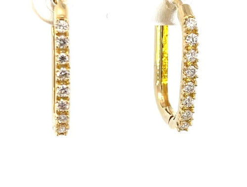 14kYG Diamond N  Gold Square Earrings