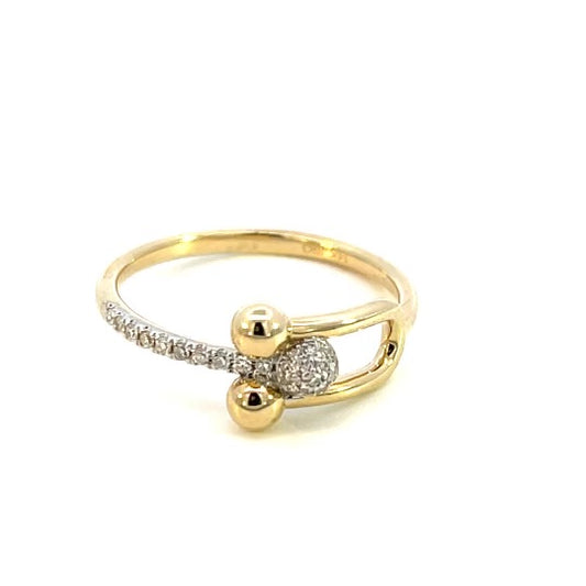 14KYG Diamond N Gold Ring