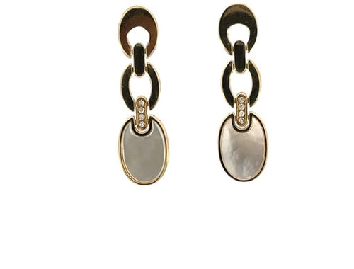 Mother of Pearl Gold Link  Earrings