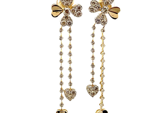 Diamond Flower Hanging earrings