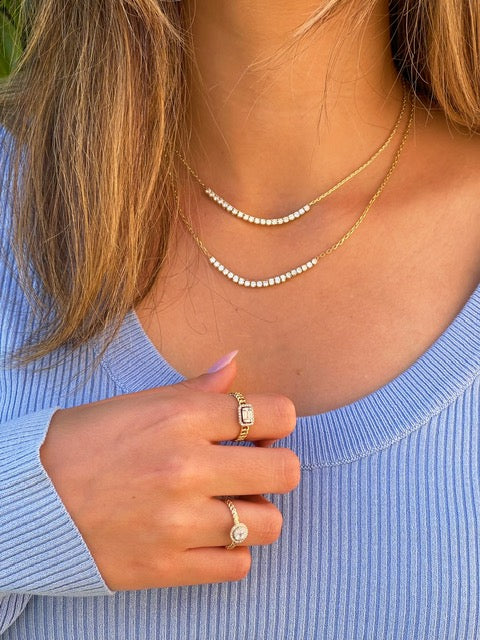 Diamond Bar Tennis Necklace