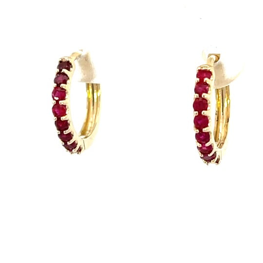 Ruby Huggie Hooop Earrings