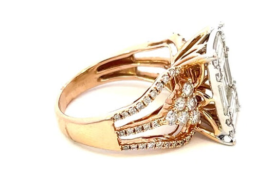 Emerald Diamond Baguette Fashion Ring