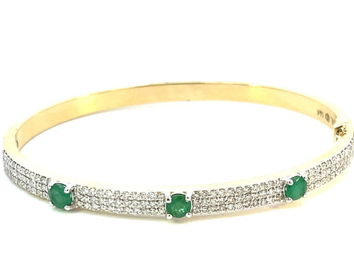 Diamond Emerald Bangle