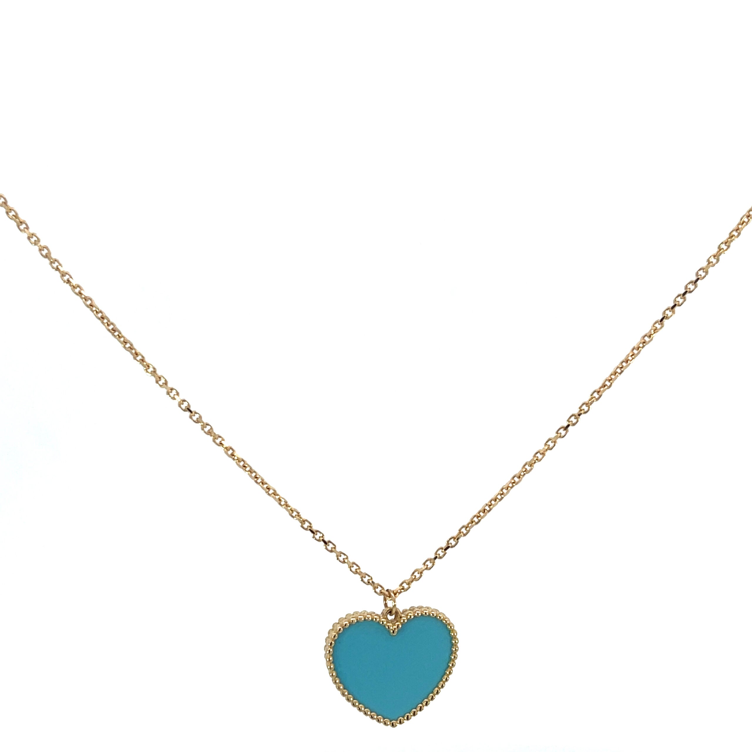 TURQUOISE Heart shaped pendant necklace