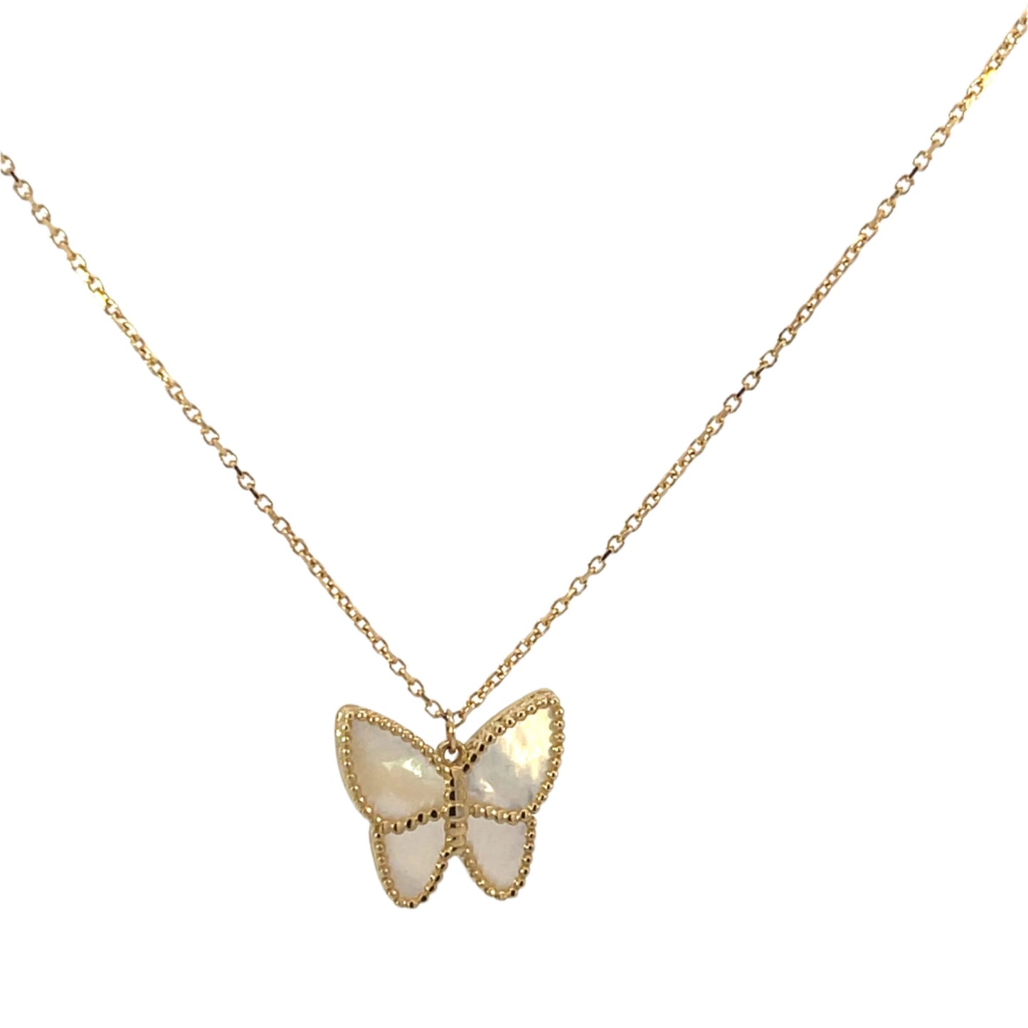 Butterfly mop necklace