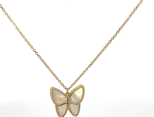 Butterfly mop necklace