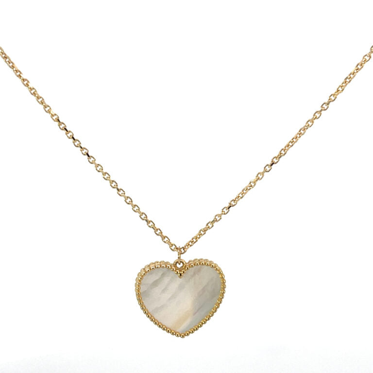 Mother of pearl heart shaped necklace