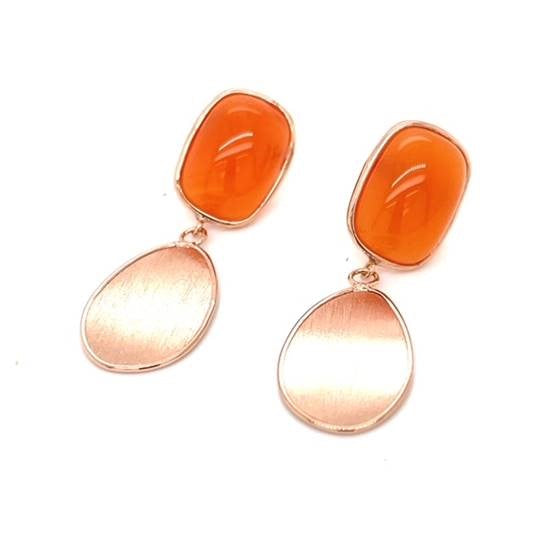 Coral and Gold Earrings
