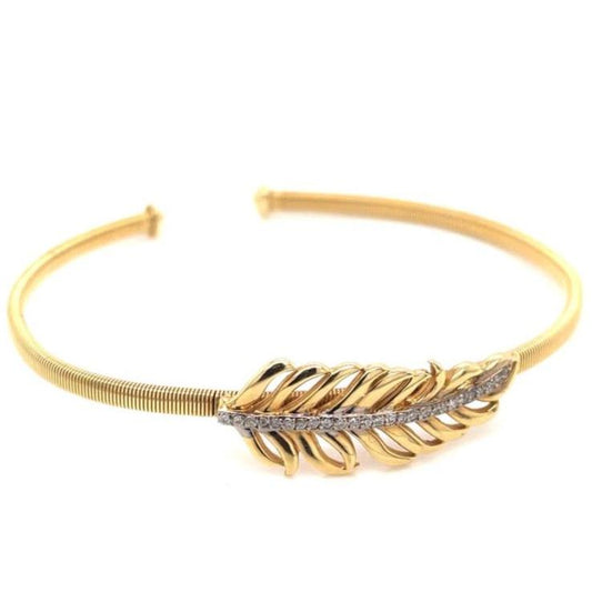 FEATHER YELLOW  GOLD BANGLE