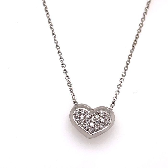 white Gold Diamond Heart Necklace