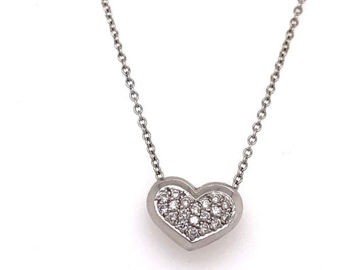white Gold Diamond Heart Necklace