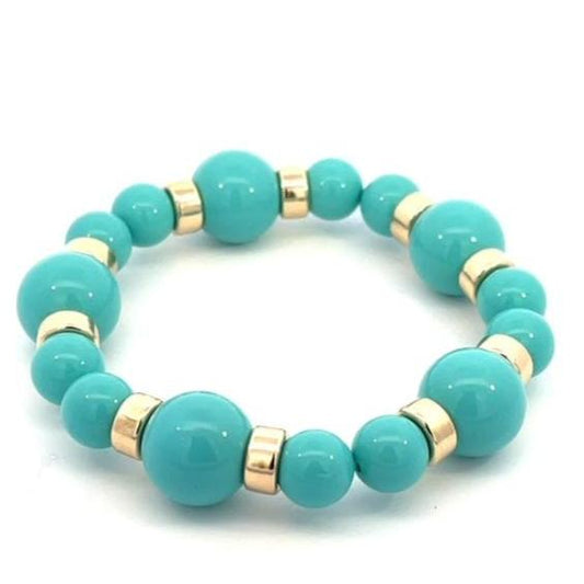 Turquoise & gold filled stretch bracelet