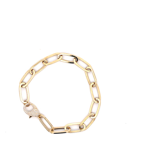 Paperclip Diamond Pave Bracelet