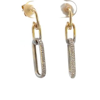 PaperClip Diamond Link Earrings