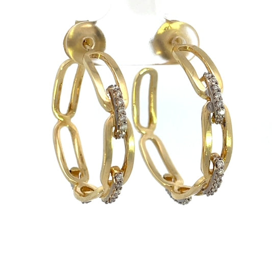 Gold & Diamond Hoop Earrings