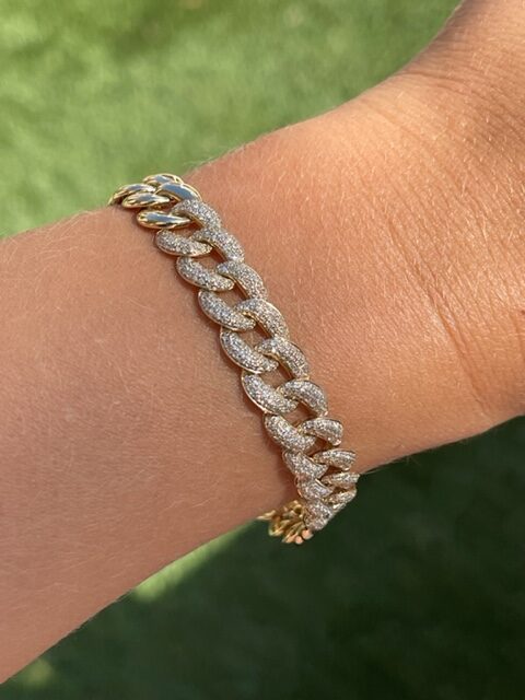 Cuban link diamond bracelet