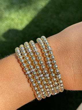 gold filled bead bracelet