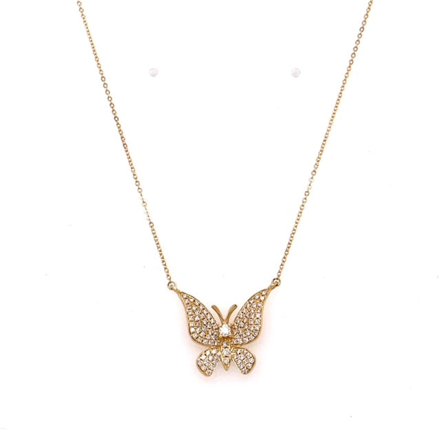 Butterfly Diamond Pave Necklace